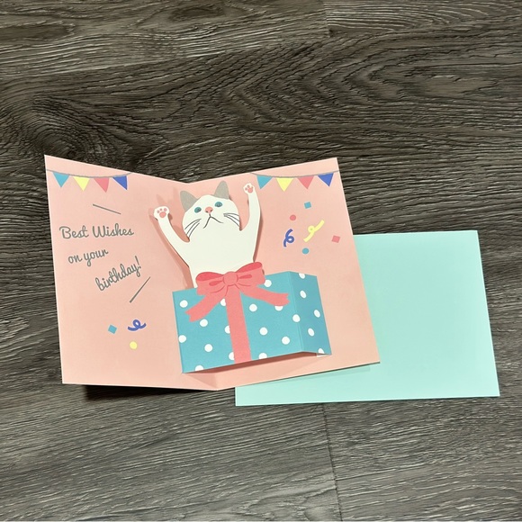 Pop-up Kitten White Cat Birthday Card ❘ Celebrate Card ❘ Happy Birthday Card - Picture 5 of 6